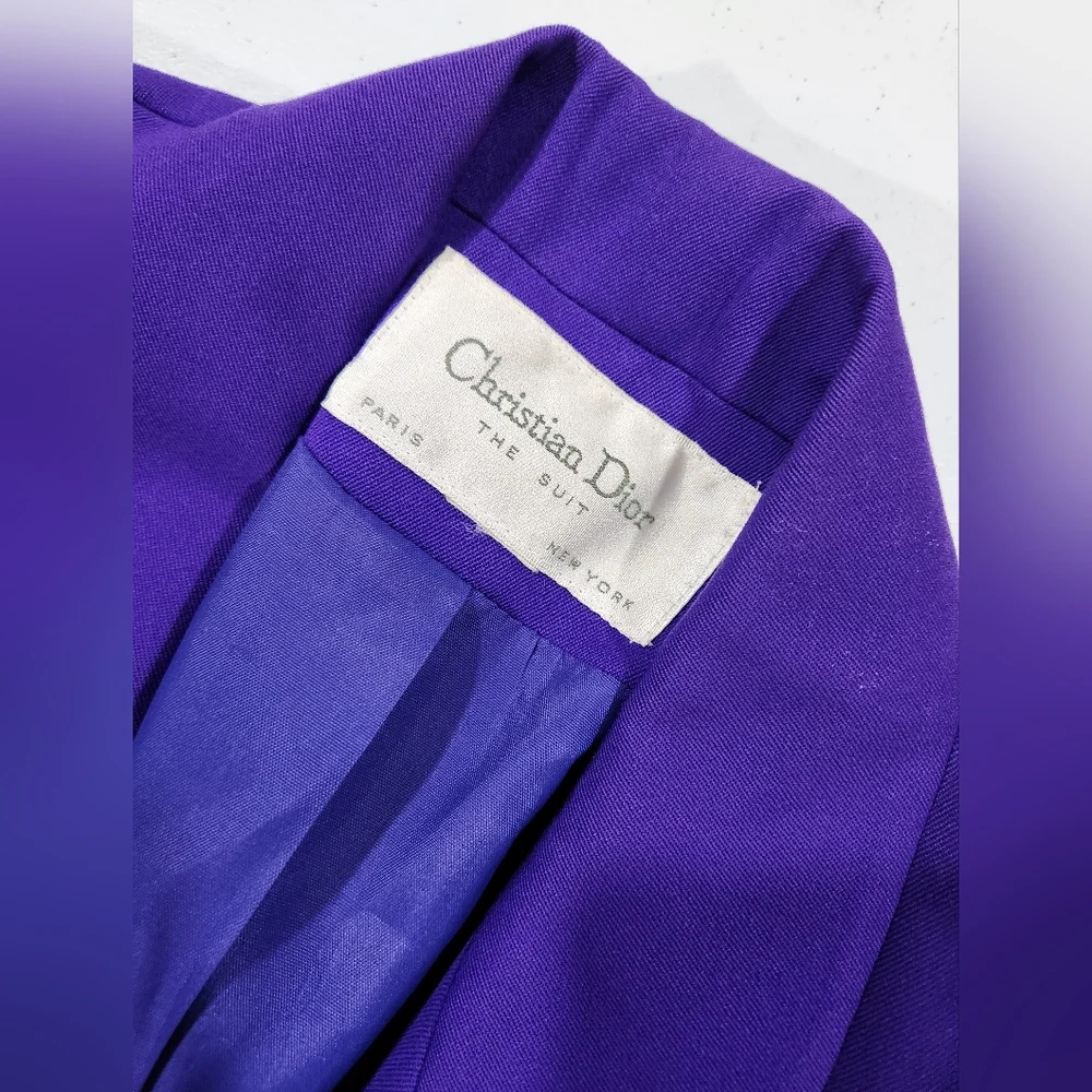 Vintage Christian Dior 80s Suit Purple Women's Blazer